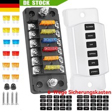 Auto KFZ LKW Boot Sicherungshalter Sicherungsdose Sicherungskasten 6fach 12V/24V