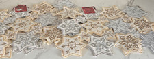 Christmas Placemats Snowflake Stars Cutouts Lot of 8 Silver Gold Cream New BxDD