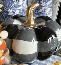 Pumpkin Ceramic Check In Black And White With...