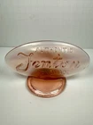 Fenton Glass Dealer Logo Pink Iridescent Oval