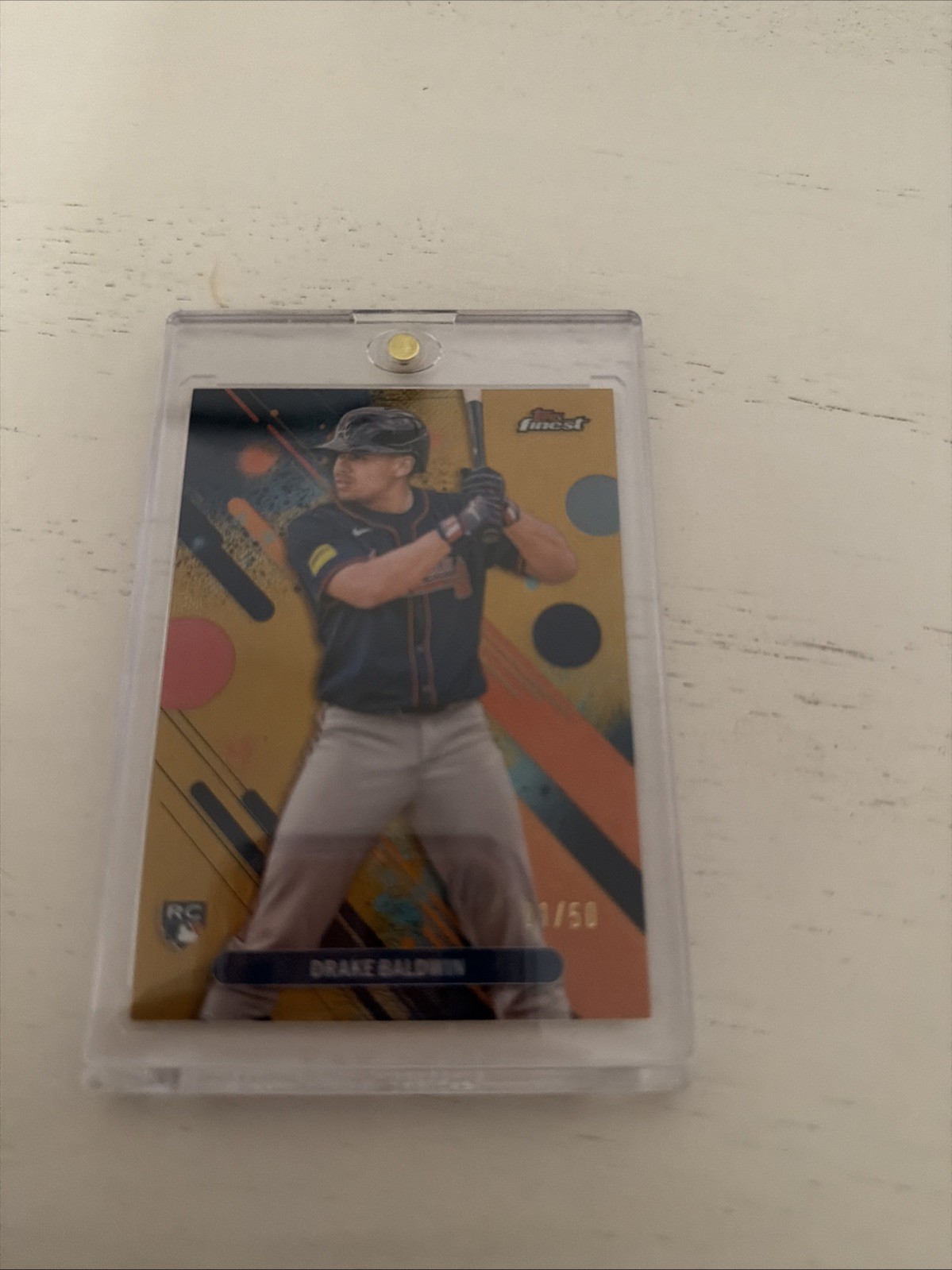 2025 Topps Finest - Common Drake Baldwin #21 Gold Refractor /50 (RC) ROY Winner!