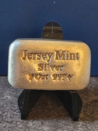 3 oz 0.999 Silver Bullion Casted Bar - Jersey Mint - Free Shipping