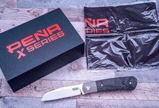 Enrique Pena X-Series Kickstop Apache, Satin M390, Marble Carbon Fiber Scales