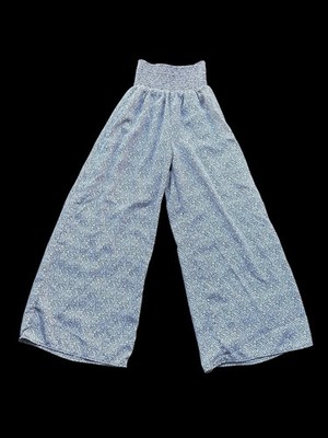  Sienna Sky White and Black floral high-waisted wide-leg cotton pants 
