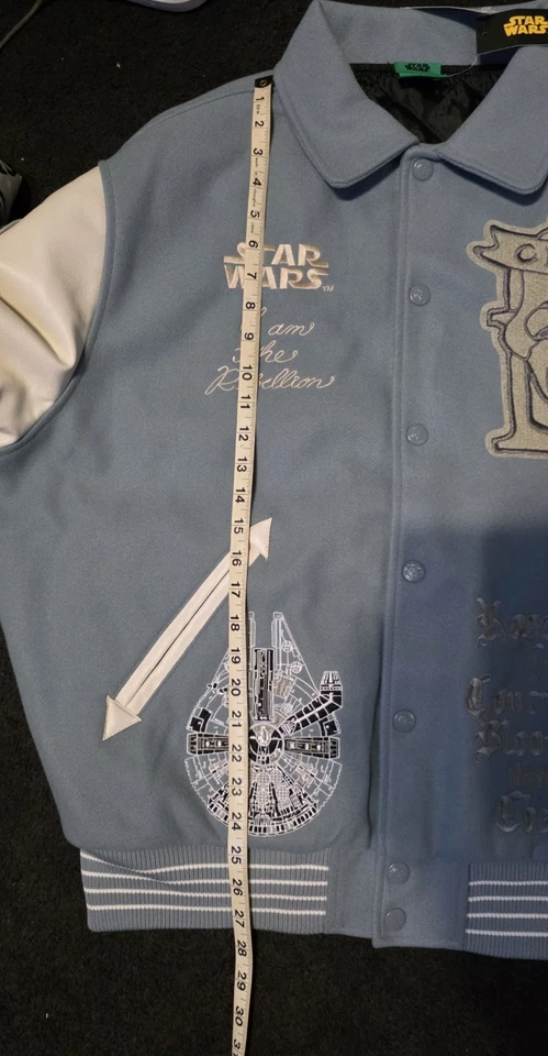 Гражданский режим Star wars мужской Varsity куртка XL светло-синий и белый тяжелый вес - Изображение 3 из 4