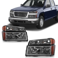 For 2004-2012 Chevrolet Colorado Gmc Canyon Smoke Amber Headlights Assembly Pair For 2004-2012 Chevrolet Colorado Gmc Canyon Smoke Amber Headlights Assembly Pair