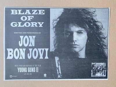 JON BON JOVI BLAZE OF GLORY (B) MEMORABILIA original music press advert from 199