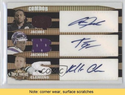 2006 Triple Threads Relic Combos Sepia 22/27 Omar Jacobs Rookie Auto RC READ 1x1