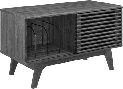 Charcoal Mid-Century Modern 37'' Vinyl Record Display Stand