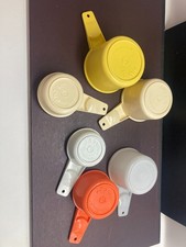 Vintage 1970s Tupperware Measuring Cups Multicolored lot of 6 Nesting USA