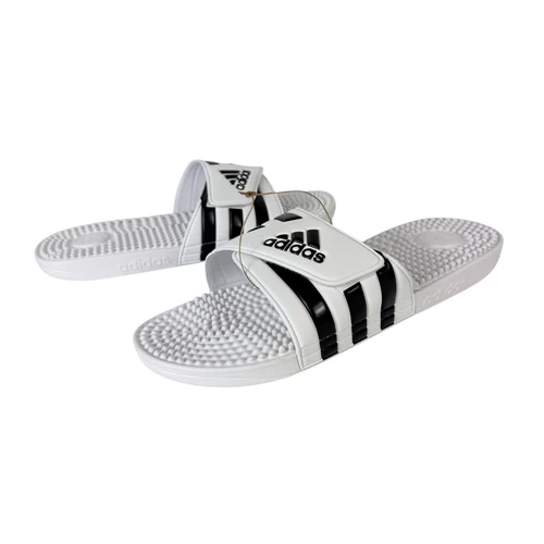 Sandali Adidas Adissage uomo US17 unisex bianco nero slide massaggio nuovi senza scatola 9426