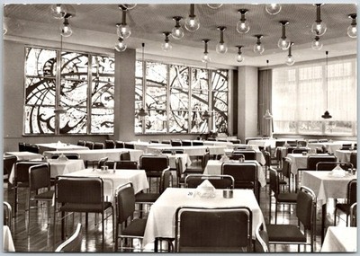Restaurant Interior Zeulenroda Germany Sepia RPPC Postcard