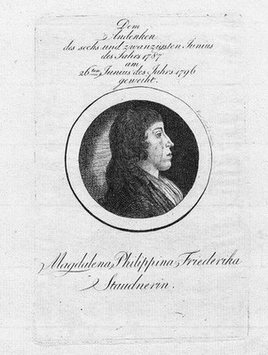 1800  Magdalene Philippine Friederike Staudner Portrait Kupferstich engraving