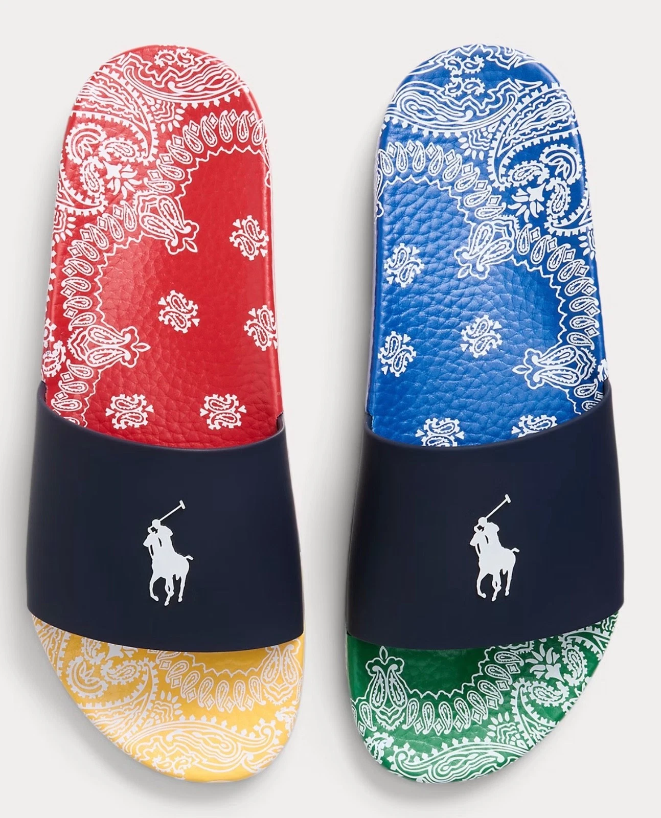 Polo Ralph Lauren PATCHWORK BANDANA PRINT BIG PONY Slide Sandals - size 8-13
Opens in a new window o