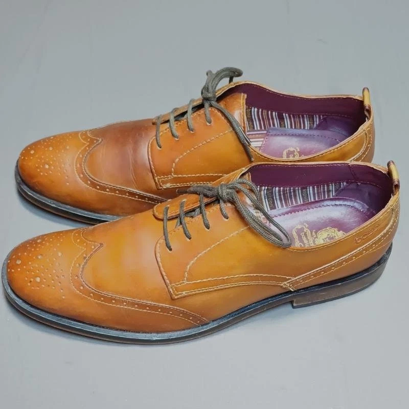 Men BASE LONDON Heels Brown Leather 43 - Bild 3 von 4