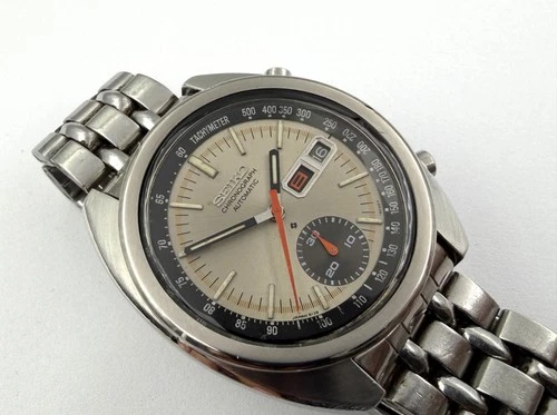 Vintage SEIKO 6139-6012 Chronograph Automatic Strainless Steel Silver Dial 39 mm