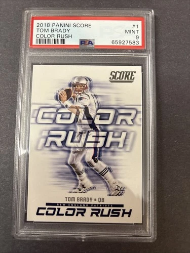 Tom Brady 2018 Panini Score Color Rush #1 MINT PSA 9 Patriots