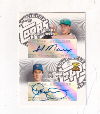 2005 ROGER MCDOWELL/J.MARCE. TOPPS ROOKIE CUP  DUAL AUTOGRAPH 1986 NEW YORK METS