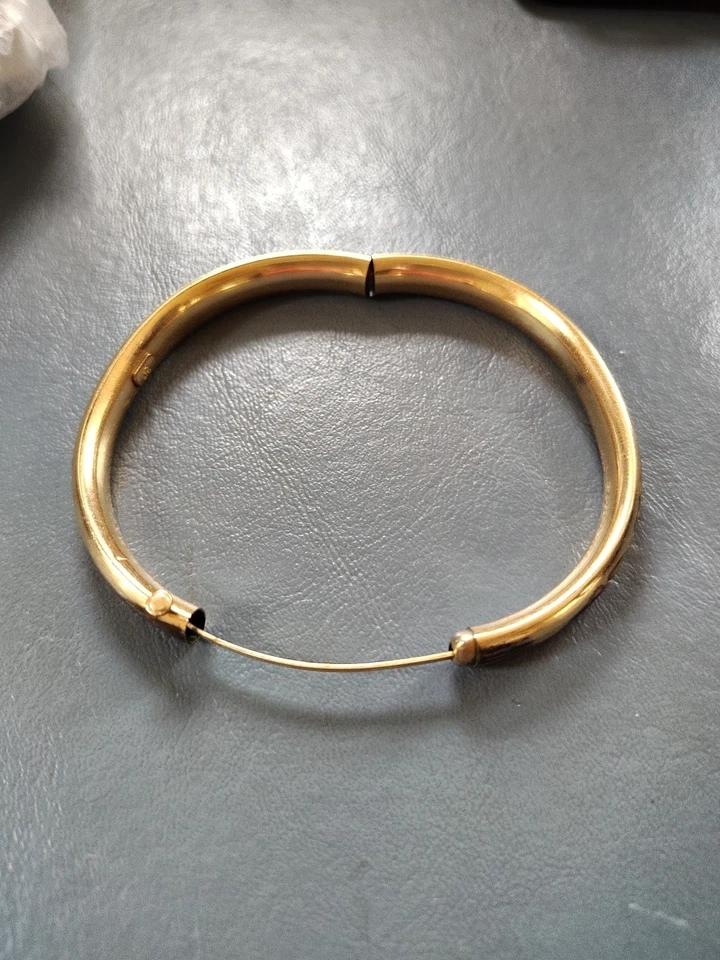 Brazalete Brazalete Mujer 1/20 12KT GF Oro Amarillo Relleno Grabado Floral SI Foto 3 de 4