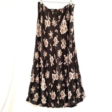 Vintage Mixit Y2K Floral Satin Maxi Skirt Sz 14 Grunge Whimsigoth 90s Dark Fairy