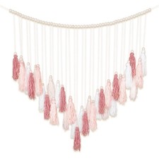Luxbrand Large Macrame Wall Haning Boho Home Decor Blush Pink Tassel Wall Decor