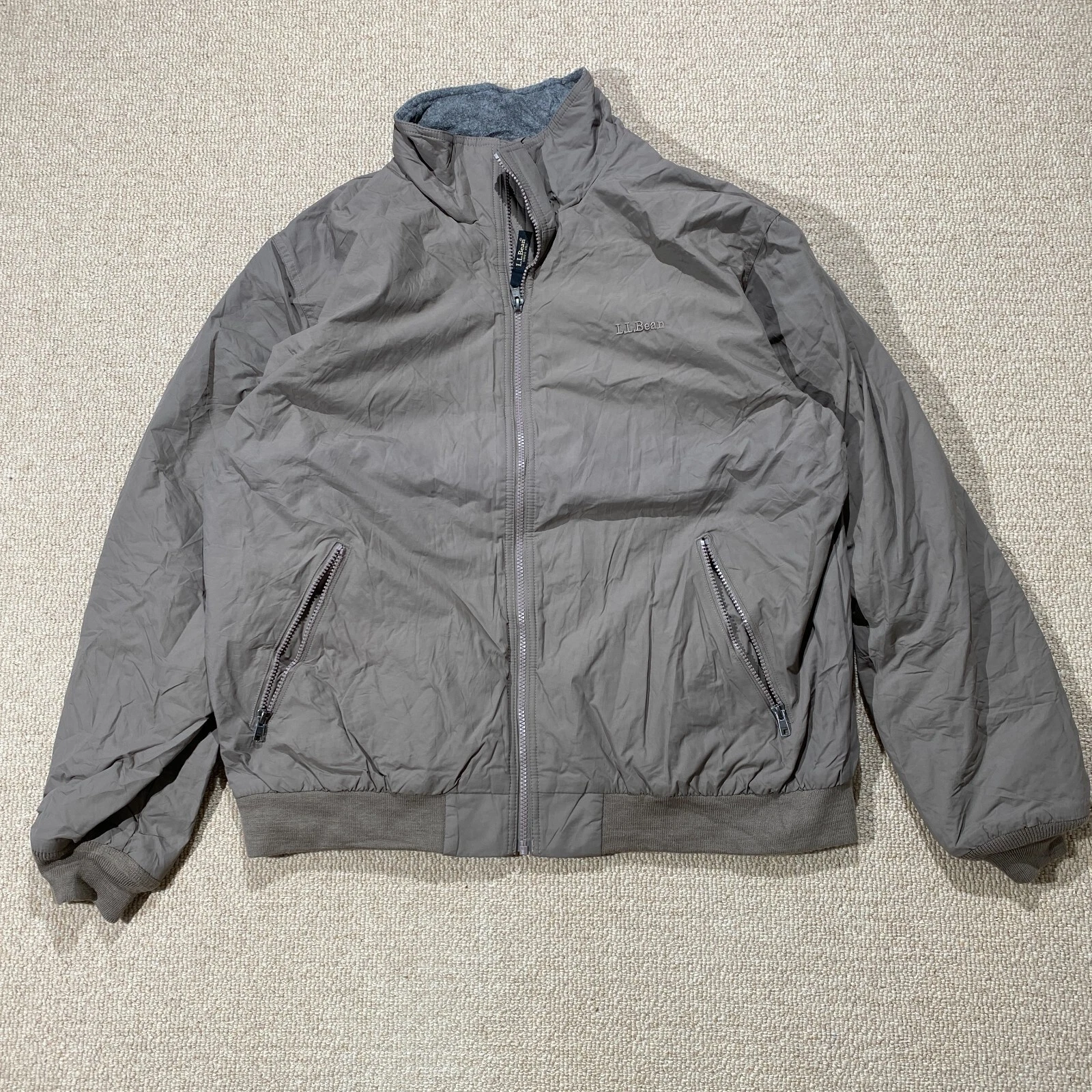 LL Bean Bomber Jacket Mens XL Taupe Grey Padded Shell Windbreaker Outdoor USA
Opens in a new window 
