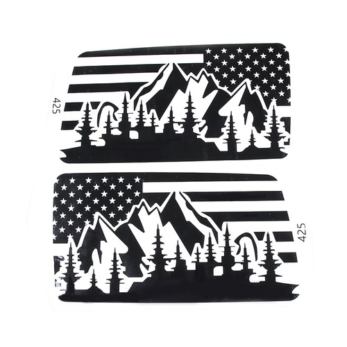 USA Flag Mountain Graphic Rear Side Window Sticker Vinyl For Hummer H3 2005-2009 - Picture 5 of 12