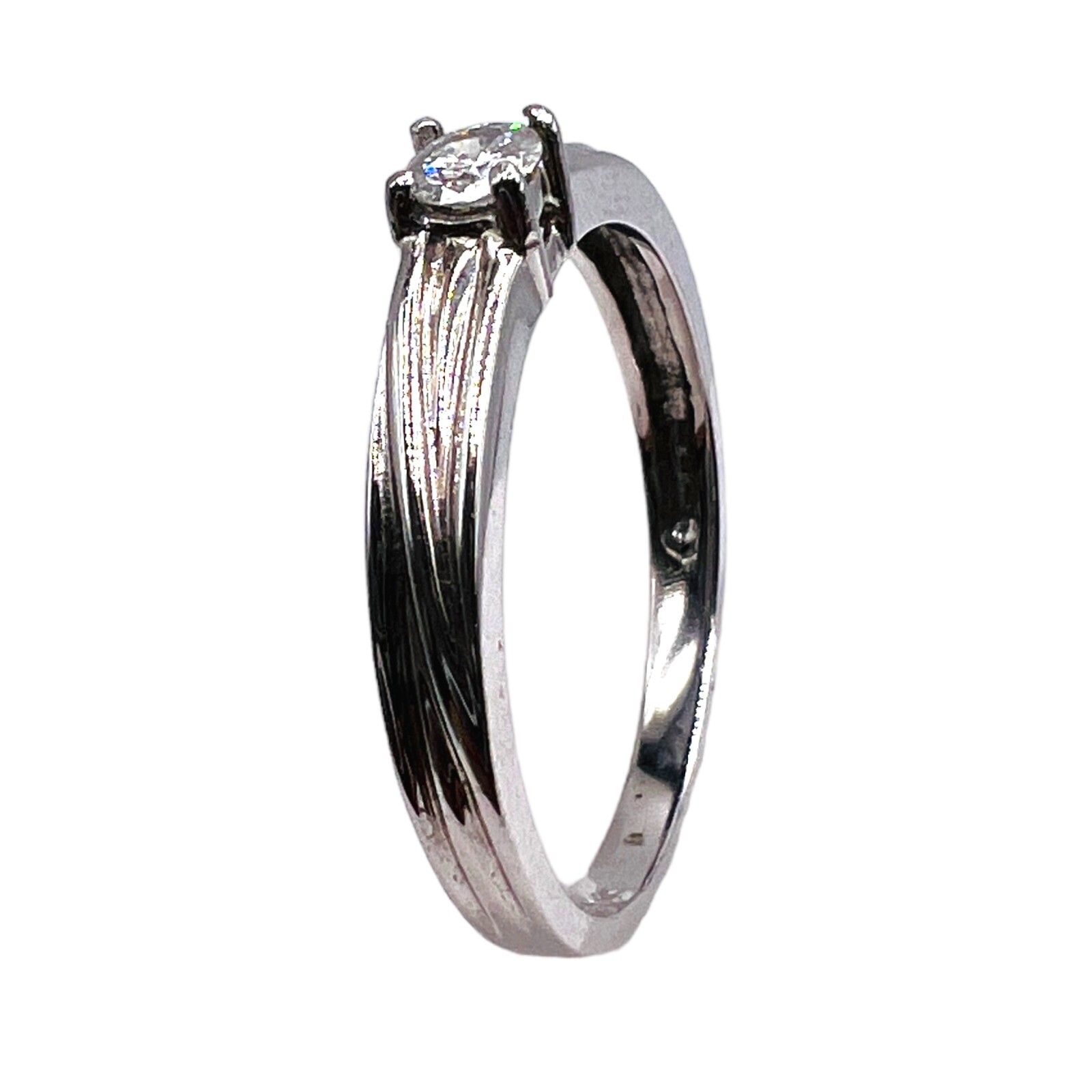 10k White Gold Diamond Solitaire Stackable Ring S… - image 3