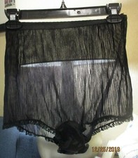 Vintage MOJUD Pleated Sheer Black Nylon Tricot Double Nylon Crotch Panty Size 5