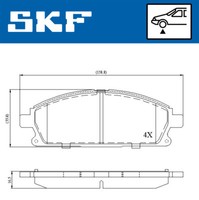 Vkbp 80296 SKF Bremsbelagsatz, Scheibenbremse FüR Acura,Infiniti,Nissan