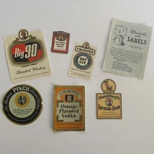 Decorate With  Labels  Old Mr Boston blended whiskey, Brandy, Vodka & Gin Labels