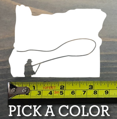 Fly Fishing Sticker Decal Oregon 3.5'' Dry TFO Line Trout Rainbow Brown Hairline