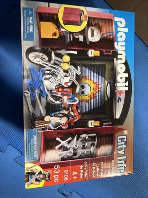 PLAYMOBIL 9108 Bike Shop Play Box - Free Worldwide Shipping- Rare Set