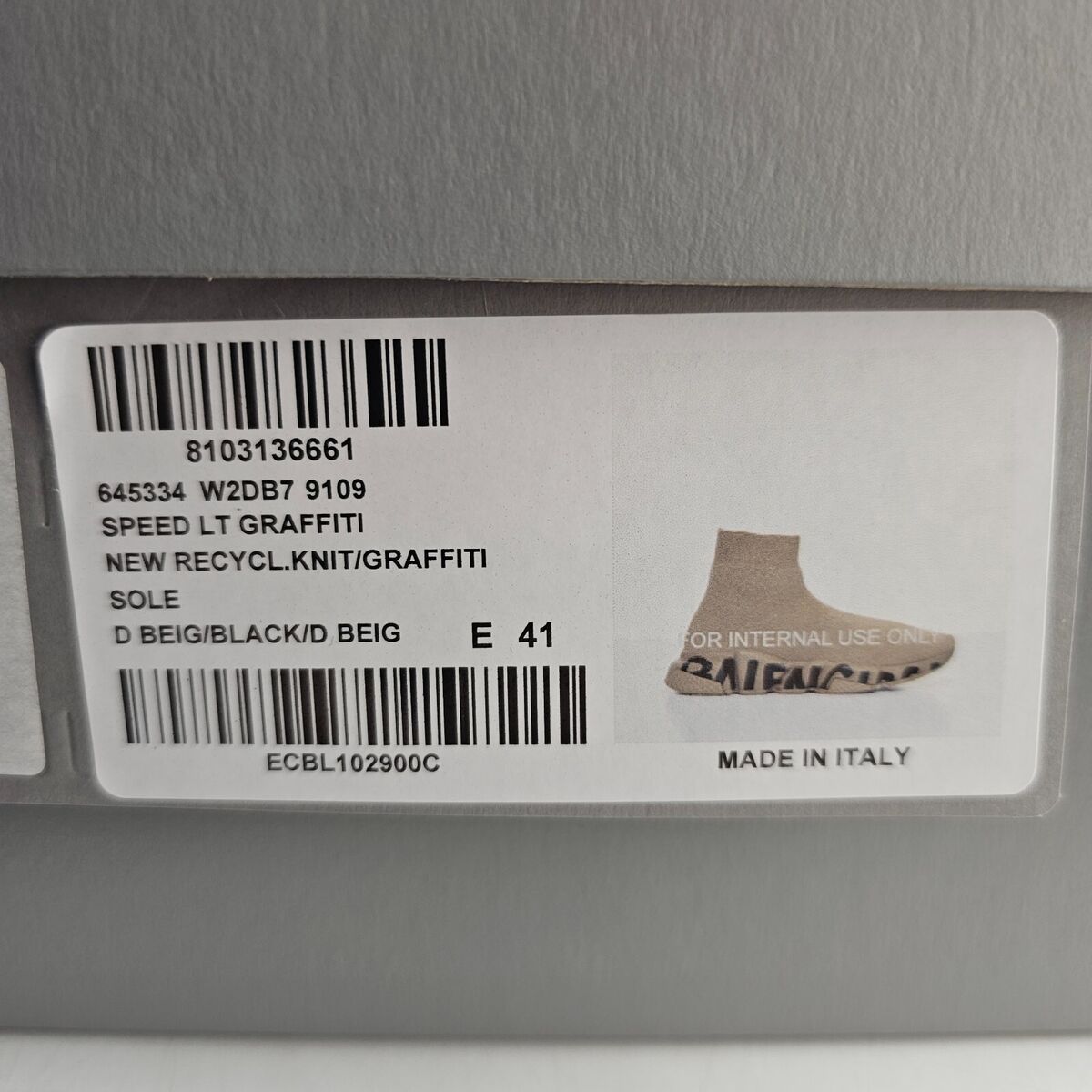 BALENCIAGA Speed LT Men's Graffiti Beige/Black Sneakers New BALENCIAGA Speed LT Men's Graffiti Beige/Black Sneakers New