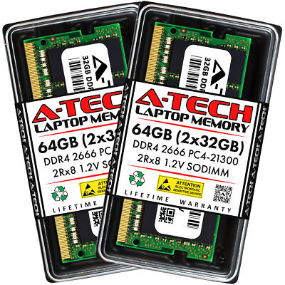 64GB 2x 32GB DDR4-2666 ASUSTOR LOCKERSTOR 8 AS6508T Memory RAM