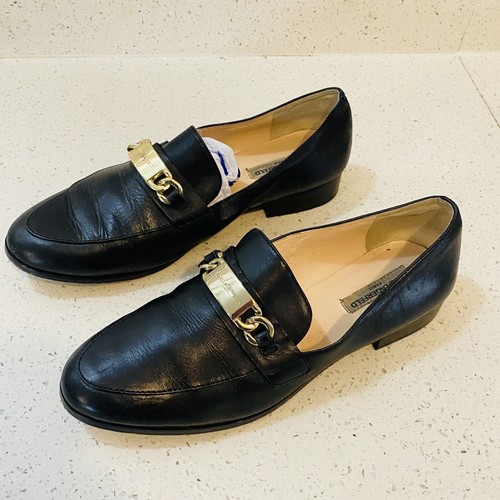 Karl Lagerfeld Cabana Brown Loafers Flats Gold Chain Slip On Womens Sz 8M