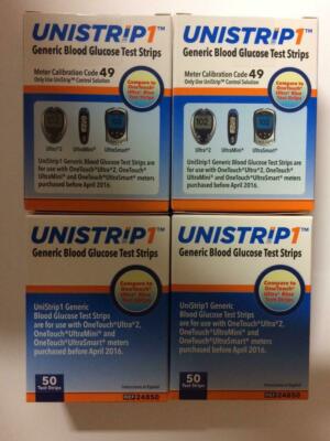 UniStrip Test Strips for Use with Onetouch Ultra Meters 200 Count Exp:07/25/2026