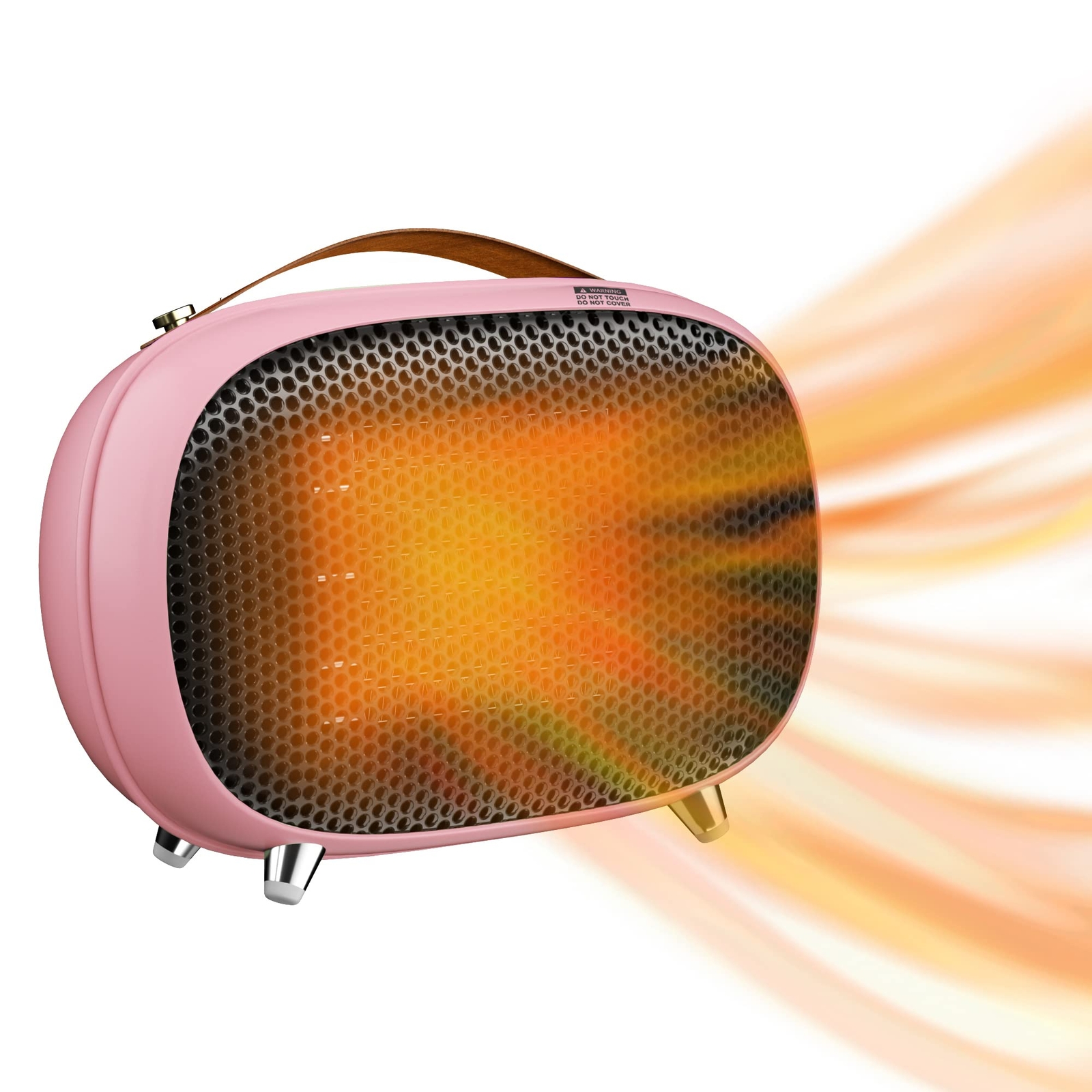 Portable Electric Space Heater 800W/400W/Natural Wind, PTC Fast Heating Small...