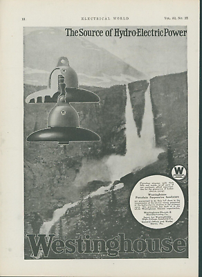 #ad 1923 Westinghouse Porcelain Suspension Insulator Hydro Electric Power Ad EW1 $16.96