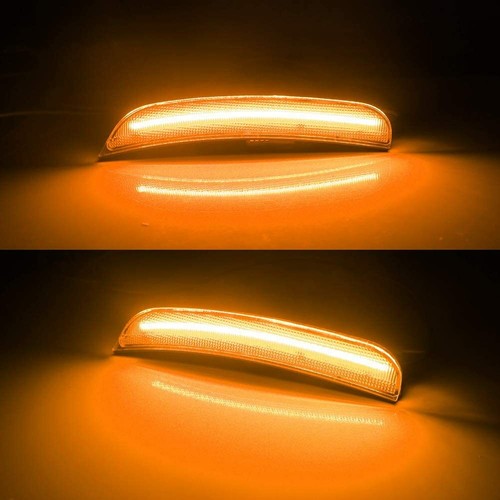 2x Clear Lens Amber LED Side Marker Signal Lights Front For 15-20 Dodge Charger - Picture 7 of 9