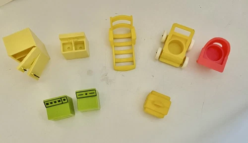 Vintage Fisher Price Little People Accessories Lot ( 8 pcs)