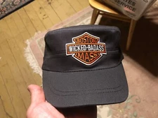 BOSTON BADASS HARLEY CADET CAP CHARCOAL & ORANGE QUALITY PATCH SUPER LIGHTWEIGHT