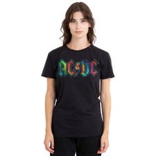 Image of ACDC Tie Dye Logo Ladies T-Shirt S-2XL, Black