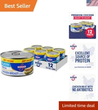 Swanson White Premium Chunk Canned Chicken Breast in Water, Fully Cooked Chic...