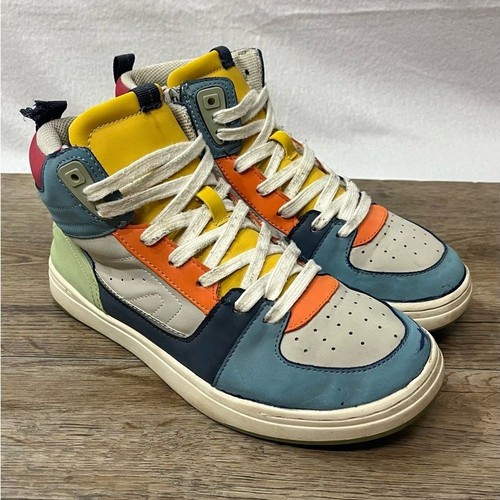Zara Kids Multicolor High Top Sneakers Big Kids Size US 6 EU 39 Colorblock Shoes - Picture 3 of 16
