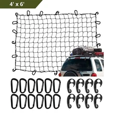 4x6 Cargo Net with Hooks, Heavy Duty Bungee Net for Pickup Truck Bed, Roof Rack