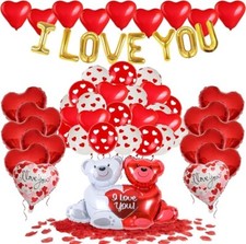 Valentines Day Balloons - 55pcs Valentines Day Decorations Kit Included 200pcs