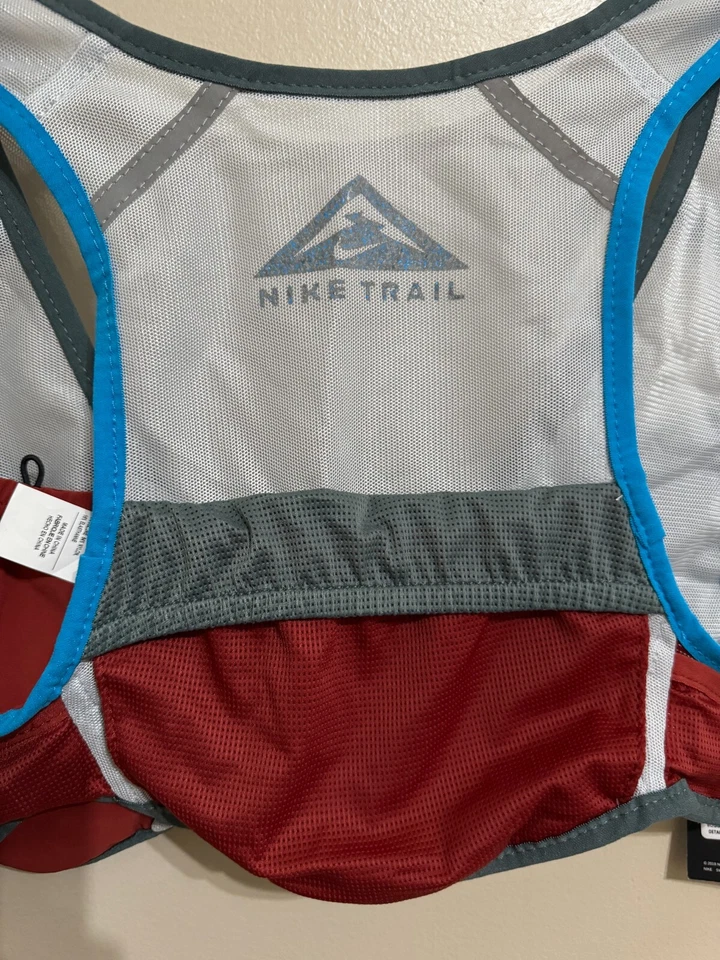 Nike Womens Trail Running Vest Platinum/Hasta Cayenne/Blue Size S CZ0523-012 NEW - Image 4 of 4