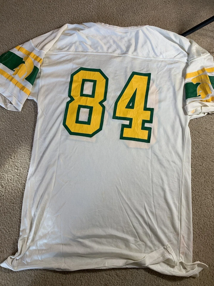 Camiseta deportiva de fútbol americano vintage rara BIKE ATLETICA dorada blanca Spartans para hombre talla L Foto 3 de 4