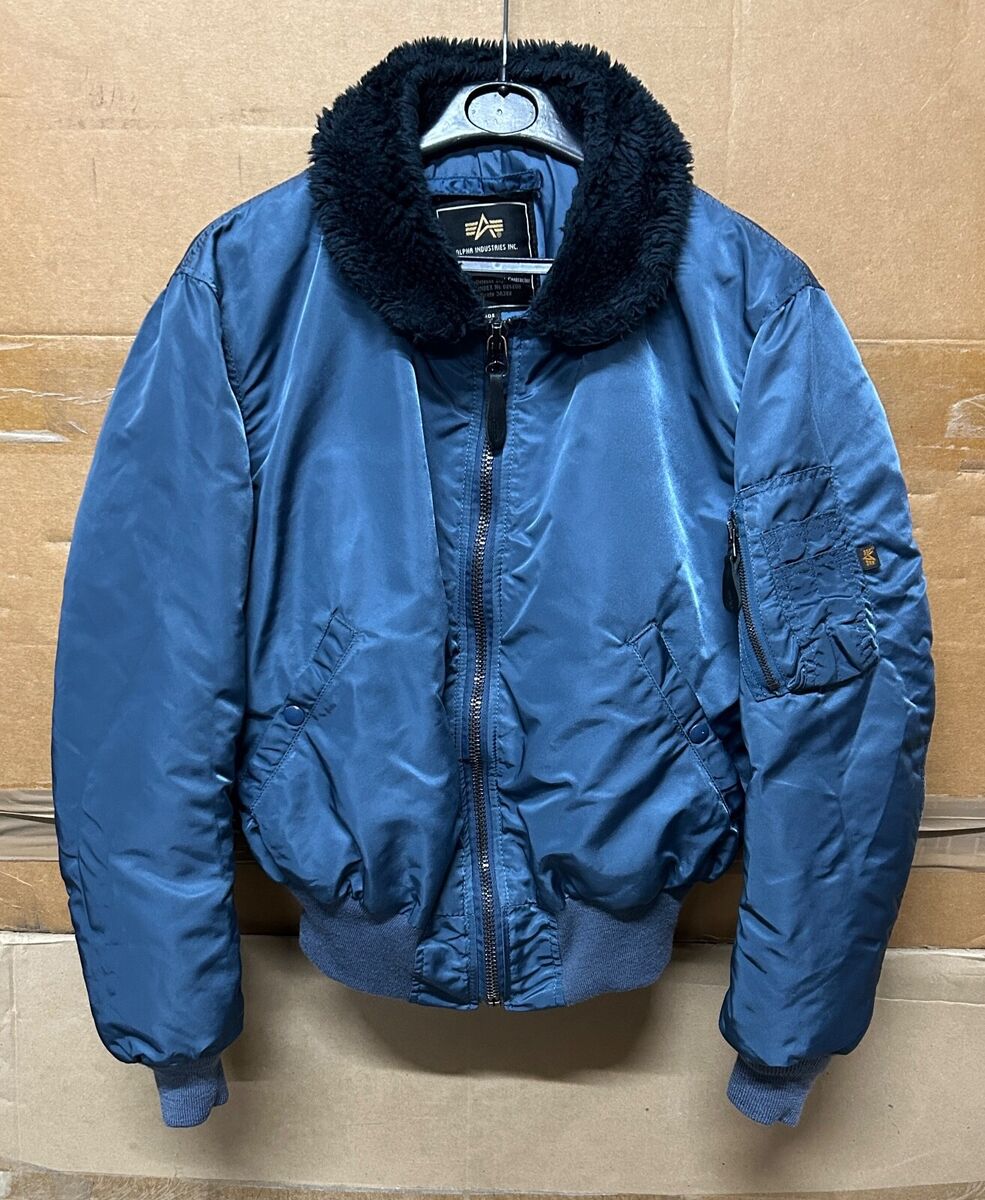 GENUINE US ALPHA INDUSTRIES JACKET FLYING B-15D BLUE MADE IN GENUINE US ALPHA INDUSTRIES JACKET FLYING B-15D BLUE MADE IN